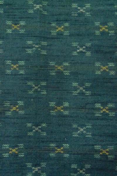 Photo5: P0916B Vintage Japanese kimono Dark Grayish Teal HITOE unlined for women / Wool. Stripes (Grade B) (5)