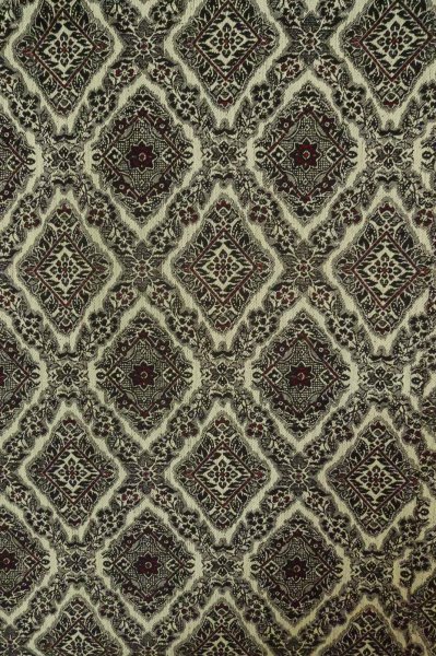 Photo3: P0916D Vintage Japanese kimono Black HITOE unlined for women / Wool. Lozenges, The thread is partially loose at bottom hem. (Grade D) (3)