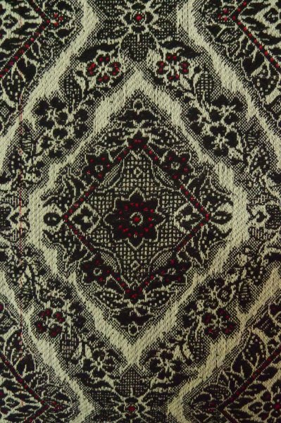 Photo5: P0916D Vintage Japanese kimono Black HITOE unlined for women / Wool. Lozenges, The thread is partially loose at bottom hem. (Grade D) (5)