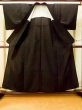 Photo2: P0916E Vintage Japanese kimono Black HITOE unlined for women / Wool. Line (Grade B) (2)