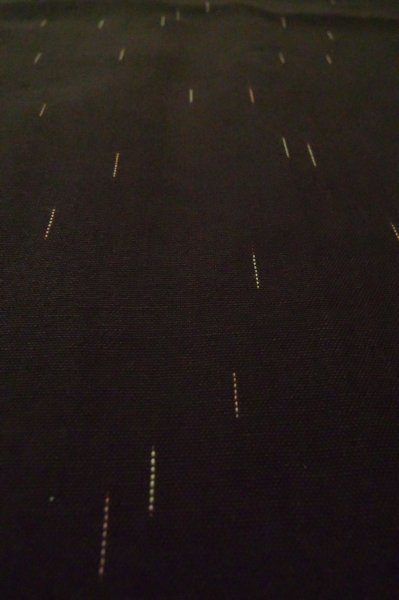 Photo8: P0916E Vintage Japanese kimono Black HITOE unlined for women / Wool. Line (Grade B) (8)