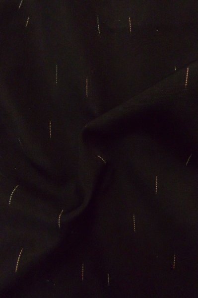 Photo9: P0916E Vintage Japanese kimono Black HITOE unlined for women / Wool. Line (Grade B) (9)