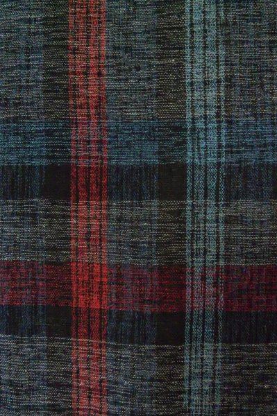 Photo5: P0916F Vintage Japanese kimono Gray HITOE unlined for women / Wool. Plaid Checks (Grade B) (5)