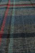 Photo9: P0916F Vintage Japanese kimono Gray HITOE unlined for women / Wool. Plaid Checks (Grade B) (9)