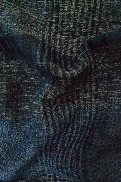 Photo11: P0916F Vintage Japanese kimono Gray HITOE unlined for women / Wool. Plaid Checks (Grade B) (11)