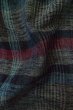 Photo12: P0916F Vintage Japanese kimono Gray HITOE unlined for women / Wool. Plaid Checks (Grade B) (12)