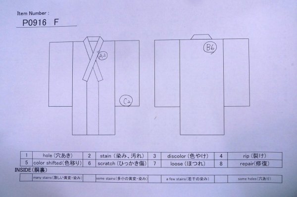 Photo13: P0916F Vintage Japanese kimono Gray HITOE unlined for women / Wool. Plaid Checks (Grade B) (13)