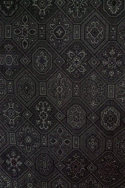 Photo3: Mint P0916G Vintage Japanese kimono Black HITOE unlined for women / Wool. Abstract pattern (Grade A) (3)
