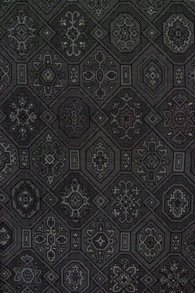 Photo4: Mint P0916G Vintage Japanese kimono Black HITOE unlined for women / Wool. Abstract pattern (Grade A) (4)