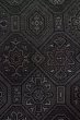 Photo7: Mint P0916G Vintage Japanese kimono Black HITOE unlined for women / Wool. Abstract pattern (Grade A) (7)