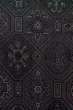 Photo8: Mint P0916G Vintage Japanese kimono Black HITOE unlined for women / Wool. Abstract pattern (Grade A) (8)
