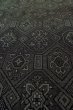 Photo9: Mint P0916G Vintage Japanese kimono Black HITOE unlined for women / Wool. Abstract pattern (Grade A) (9)