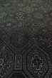 Photo10: Mint P0916G Vintage Japanese kimono Black HITOE unlined for women / Wool. Abstract pattern (Grade A) (10)