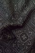 Photo13: Mint P0916G Vintage Japanese kimono Black HITOE unlined for women / Wool. Abstract pattern (Grade A) (13)