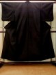 Photo1: Mint P0916H Vintage Japanese kimono Black HITOE unlined for women / Wool. Abstract pattern (Grade A) (1)
