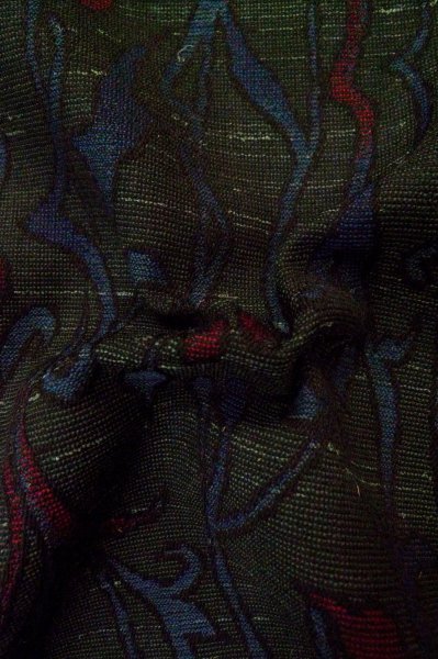Photo11: Mint P0916H Vintage Japanese kimono Black HITOE unlined for women / Wool. Abstract pattern (Grade A) (11)