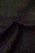 Photo12: Mint P0916H Vintage Japanese kimono Black HITOE unlined for women / Wool. Abstract pattern (Grade A) (12)