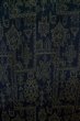 Photo4: P0916I Vintage Japanese kimono Dark Navy Blue HITOE unlined for women / Wool. Abstract pattern, There is an impression of use. (Grade C) (4)