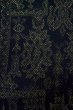Photo5: P0916I Vintage Japanese kimono Dark Navy Blue HITOE unlined for women / Wool. Abstract pattern, There is an impression of use. (Grade C) (5)