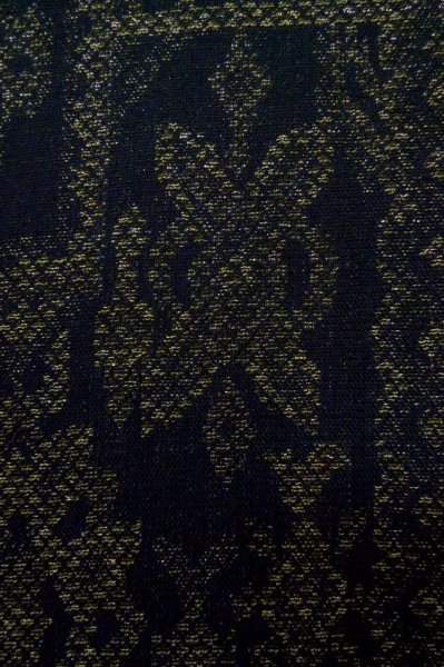 Photo7: P0916I Vintage Japanese kimono Dark Navy Blue HITOE unlined for women / Wool. Abstract pattern, There is an impression of use. (Grade C) (7)