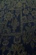 Photo8: P0916I Vintage Japanese kimono Dark Navy Blue HITOE unlined for women / Wool. Abstract pattern, There is an impression of use. (Grade C) (8)
