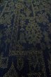 Photo9: P0916I Vintage Japanese kimono Dark Navy Blue HITOE unlined for women / Wool. Abstract pattern, There is an impression of use. (Grade C) (9)