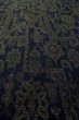 Photo10: P0916I Vintage Japanese kimono Dark Navy Blue HITOE unlined for women / Wool. Abstract pattern, There is an impression of use. (Grade C) (10)