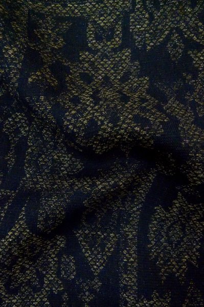Photo11: P0916I Vintage Japanese kimono Dark Navy Blue HITOE unlined for women / Wool. Abstract pattern, There is an impression of use. (Grade C) (11)