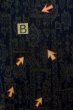 Photo15: P0916I Vintage Japanese kimono Dark Navy Blue HITOE unlined for women / Wool. Abstract pattern, There is an impression of use. (Grade C) (15)