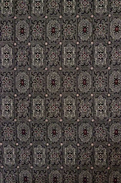 Photo3: Mint P0916J Vintage Japanese kimono Black HITOE unlined for women / Wool. Abstract pattern (Grade A) (3)
