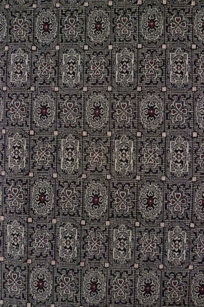 Photo4: Mint P0916J Vintage Japanese kimono Black HITOE unlined for women / Wool. Abstract pattern (Grade A) (4)