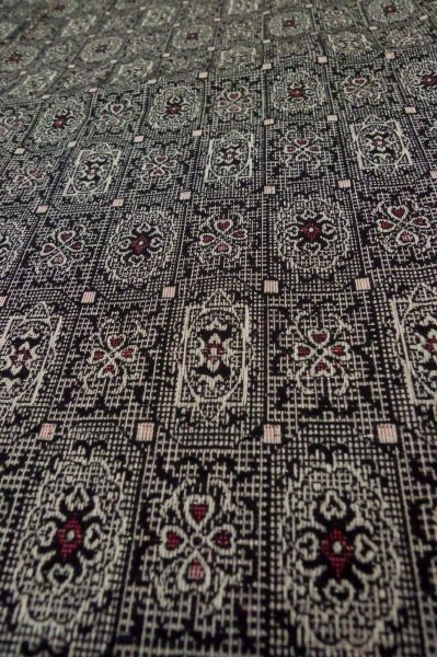 Photo10: Mint P0916J Vintage Japanese kimono Black HITOE unlined for women / Wool. Abstract pattern (Grade A) (10)