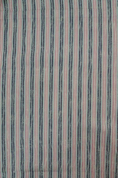 Photo3: P0916K Vintage Japanese kimono Pale Grayish Pink HITOE unlined for women / Wool. Stripes, There are stains and impression of use. (Grade D) (3)