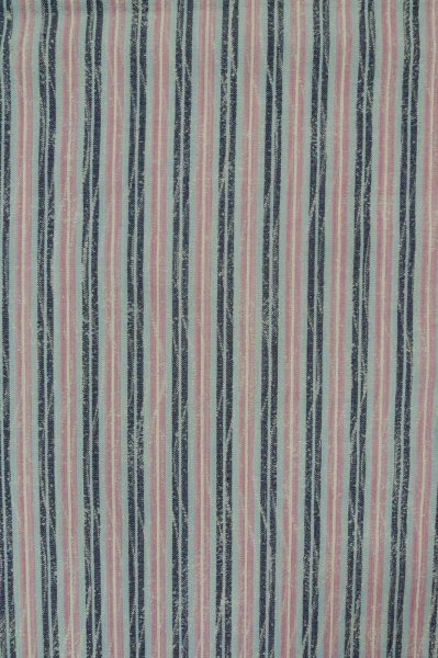 Photo4: P0916K Vintage Japanese kimono Pale Grayish Pink HITOE unlined for women / Wool. Stripes, There are stains and impression of use. (Grade D) (4)