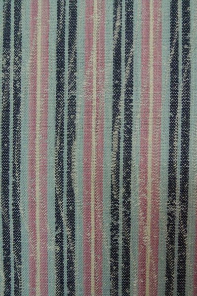 Photo6: P0916K Vintage Japanese kimono Pale Grayish Pink HITOE unlined for women / Wool. Stripes, There are stains and impression of use. (Grade D) (6)