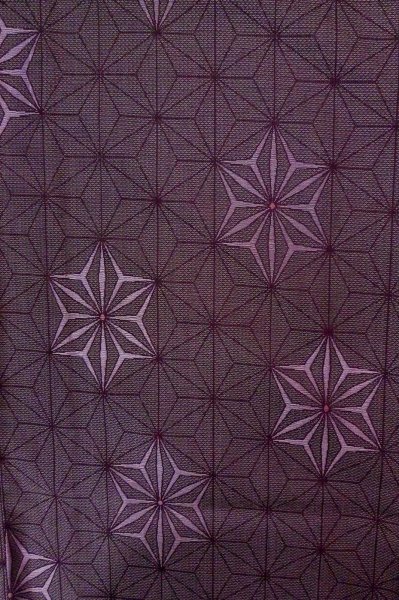 Photo3: Mint P0916L Vintage Japanese kimono Dark Grayish Purple HITOE unlined for women / Wool. Hemp leaf (Grade A) (3)