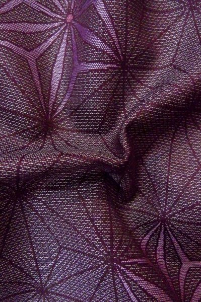 Photo10: Mint P0916L Vintage Japanese kimono Dark Grayish Purple HITOE unlined for women / Wool. Hemp leaf (Grade A) (10)