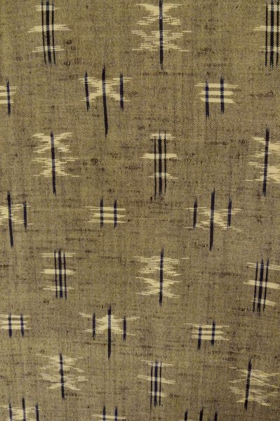 Photo4: P0916M Vintage Japanese kimono Grayish Brownish Beige HITOE unlined for women / Wool. Parallel Cross (Grade C) (4)