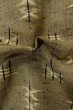 Photo12: P0916M Vintage Japanese kimono Grayish Brownish Beige HITOE unlined for women / Wool. Parallel Cross (Grade C) (12)
