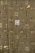 Photo16: P0916M Vintage Japanese kimono Grayish Brownish Beige HITOE unlined for women / Wool. Parallel Cross (Grade C) (16)