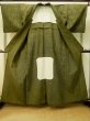 Photo2: P0916N Vintage Japanese kimono Dark Yellow HITOE unlined for women / Wool. Tortoise-shell pattern(Hexagonal pattern) (Grade A) (2)