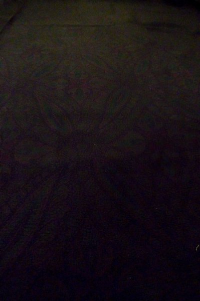 Photo8: Mint P0916O Vintage Japanese kimono Dark Brown HITOE unlined for women / Wool. Abstract pattern (Grade A) (8)