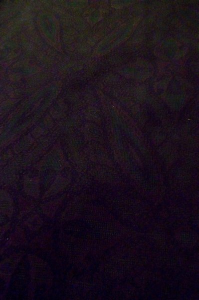 Photo9: Mint P0916O Vintage Japanese kimono Dark Brown HITOE unlined for women / Wool. Abstract pattern (Grade A) (9)
