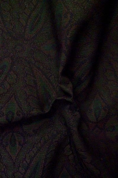 Photo10: Mint P0916O Vintage Japanese kimono Dark Brown HITOE unlined for women / Wool. Abstract pattern (Grade A) (10)