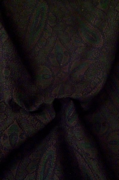 Photo11: Mint P0916O Vintage Japanese kimono Dark Brown HITOE unlined for women / Wool. Abstract pattern (Grade A) (11)