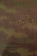 Photo3: P0916P Vintage Japanese kimono Brown HITOE unlined for women / Wool. Abstract pattern (Grade B) (3)