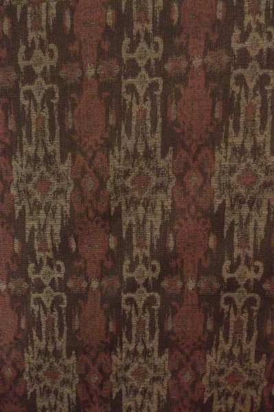 Photo3: Mint P0916Q Vintage Japanese kimono Brown HITOE unlined for women / Wool. Abstract pattern (Grade A) (3)