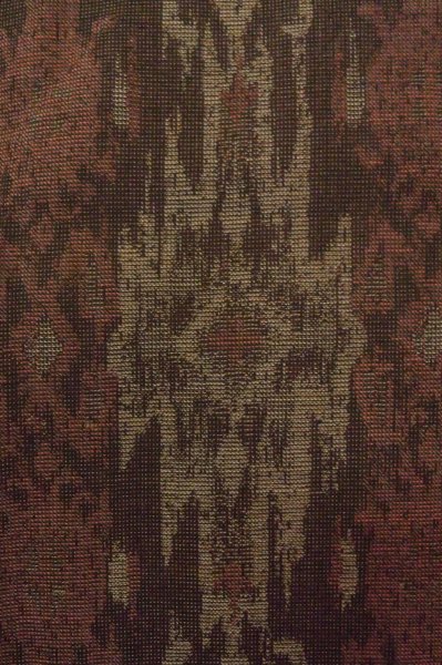 Photo5: Mint P0916Q Vintage Japanese kimono Brown HITOE unlined for women / Wool. Abstract pattern (Grade A) (5)