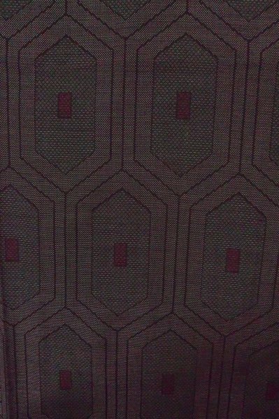 Photo4: P0916R Vintage Japanese kimono Dark Gray HITOE unlined for women / Wool. Tortoise-shell pattern(Hexagonal pattern) (Grade C) (4)