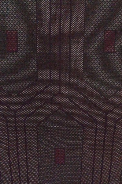 Photo7: P0916R Vintage Japanese kimono Dark Gray HITOE unlined for women / Wool. Tortoise-shell pattern(Hexagonal pattern) (Grade C) (7)